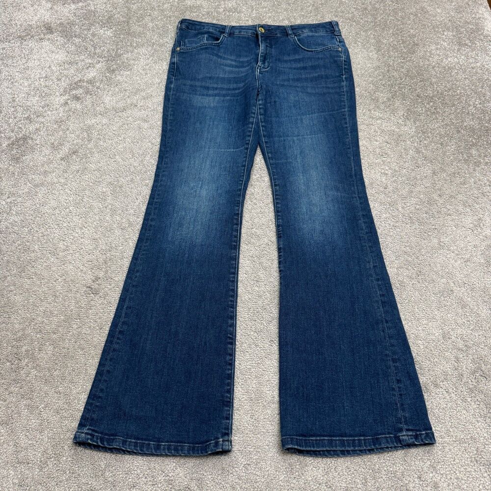 Anthropologie Pilco The Demilune Bootcut Denim Jeans Women 32 Blue Stretch 34x31